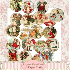 Instant Download Christmas Circles Decals Images Embelishments