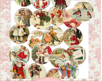 Décorations d'autocollants de cercles de Noël à téléchargement immédiat