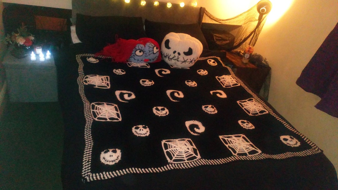 Nightmare Before Christmas Jack Skellington Crochet Blanket Etsy