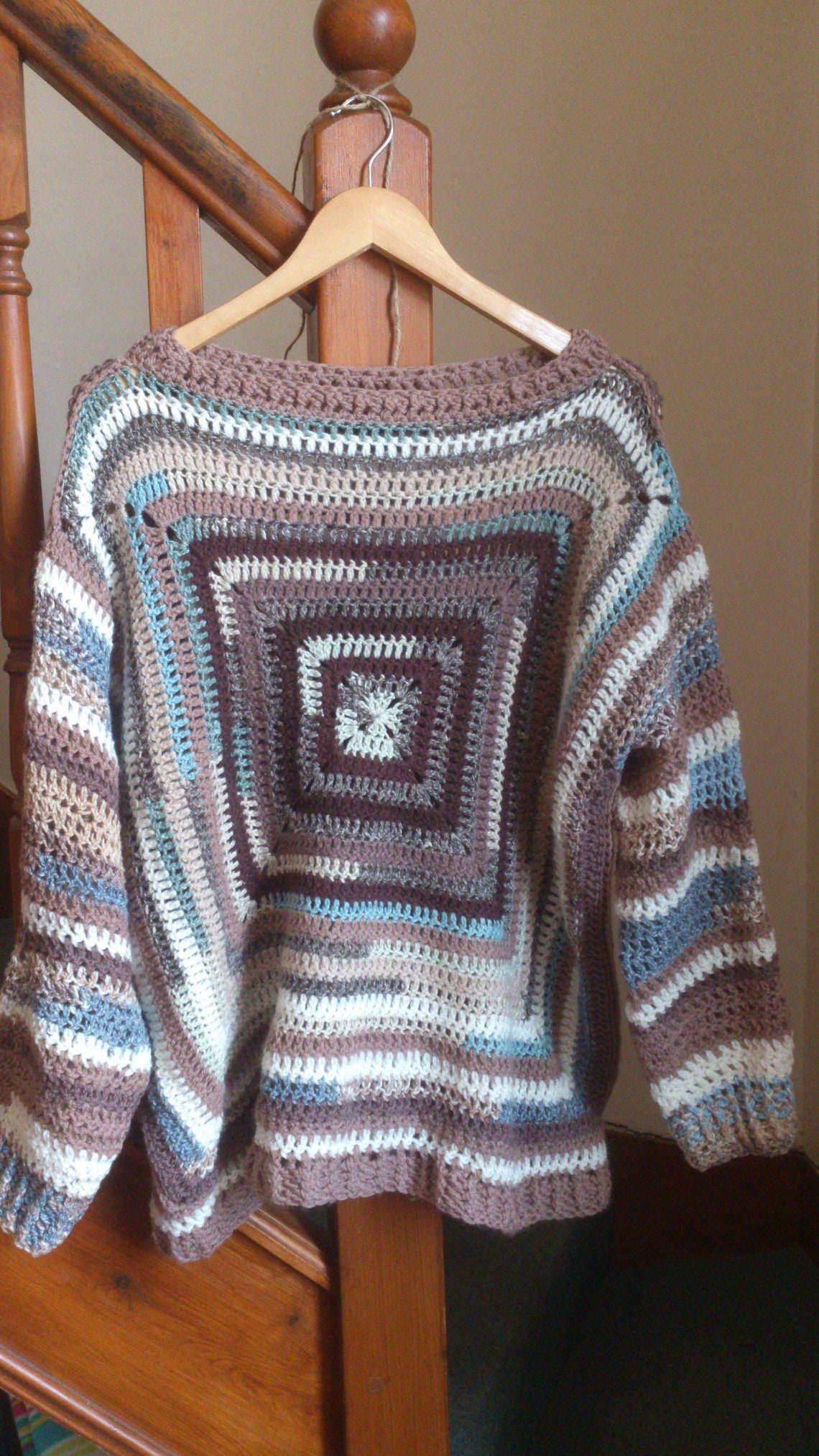 Crochet Jumper Granny Square Mothers Day Square Size X Large Etsy