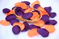 Plum Orange Wedding decor/Purple Orange Fake Petal/Tangerine Wedding/Plum Table Scatter/Flower Girl Petals/Baby Shower/Bridal Shower product logo