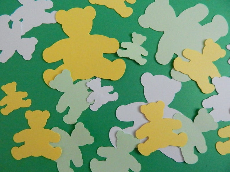 Teddy Bear Confetti 100 Piece Pack Of Bear Birthday Baby Etsy