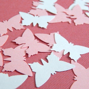 Pink Butterfly Table Confetti, Birthday Baby Shower Decoration, 250-Piece Set of Mini Table Scatter Confetti, Butterfly Theme Party Decor