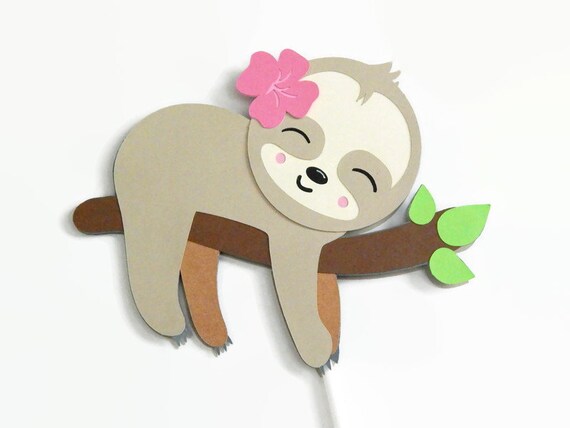 Baby Sloth Cake Topper Fiesta De Cumpleanos Perezoso O Etsy