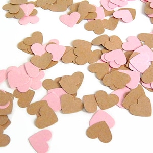 Confeti de mesa con forma de corazón rosa y marrón, para fiestas de cumpleaños y baby shower (juego de 300 piezas)