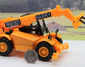 Wedding Day Personalised Name Page Boy Ring Bearer Gift Boys Toy Licensed 30cm Yellow JCB Heavy Lifting Forks Moving Parts Boxed Present
