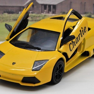 PERSONALISED NAME Gift Diecast Lamborghini Toy Car Boys Dad Grandad Brother Husband Father Mum Model Birthday Gift Present Stocking Filler Yellow Murceilago