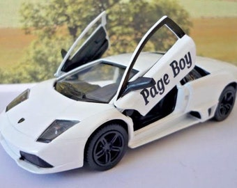 Wedding Day Personalised Name Page Boy Usher Best Man Ring Bearer Name Gift Boys Toy Licensed Lamborghini Wedding Car Model Boxed Present