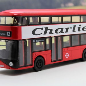 PERSONALISED NAME Gift Personalized Diecast Red London Double Decker Bus Toy Car Red Bus Boys Girls Dad Grandad Model Birthday Present Boxed