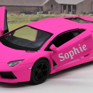 PERSONALISED NAME Gift Diecast Lamborghini Toy Car Boys Dad Grandad Brother Husband Father Mum Model Birthday Gift Present Stocking Filler Pink Aventador