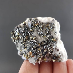 Quartz with Very Shiny Galena, Sphalerite and Chalcopyrite from Krushev dol mine Madan ore field Smolyan Oblast Rhodope Mts Bulgaria