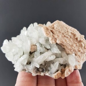 Quartz with Rhodochrosite  from  9th September mine Madan ore field Smolyan Oblast Rhodope Mts Bulgaria