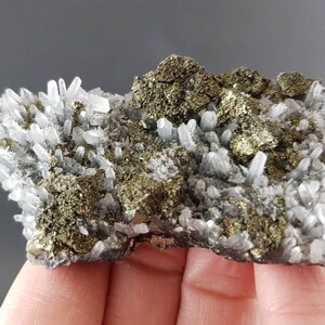 Quartz with Chalcopyrite and Pyrite from Krushev dol mine Madan ore field Smolyan Oblast Rhodope Mts Bulgaria minerals specimens