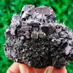 A very nice Mirror Galena with Lustrous Sphalerite and Quartz from Krushev dol mine, Madan,Bulgaria,Galena Crystal Galena,Mineral Specimen