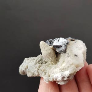 Quartz with Calcite and Galena from 9th September mine Madan ore field Smolyan Oblast Rhodope Mts Bulgaria minerals specimens