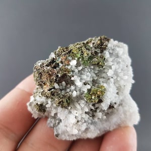 Quartz with Iridescent Pyrite from Krushev dol mine Madan ore field Smolyan Oblast Rhodope Mts Bulgaria