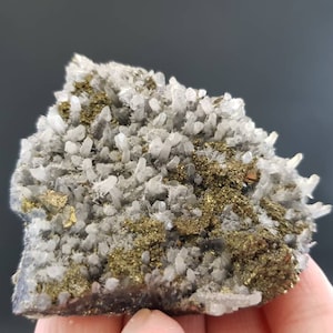 Quartz with Chalcopyrite from Krushev dol mine Madan ore field Smolyan Oblast Rhodope Mts Bulgaria minerals specimens from Bulgaria minerals