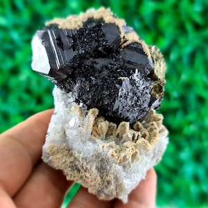 INCREDIBLE Large Sphalerite with Calcite and Chalcopyite on Quartz from Borieva mine,Madan,Bulgaria,Mineral Specimen,Cluster,Sphalerite