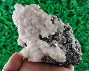 Large Calcite with Galena and Iridescent Pyrite ,Bulgaria,Crystal,Mineral,Specimen,Cluster,Calcite, Crystal Calcite,Natural Crystal,Minerals