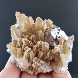 Quartz with Calcite and Galena from Borieva mine Madan ore field Smolyan Oblast Rhodope Mts Bulgaria minerals specimens