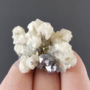 Quartz with Calcite, Galena and Pyrite from Borieva mine,Madan ore field,Smolyan Oblast,Rhodope Mts,Bulgaria