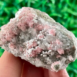 Amazing Rhodochrosite with Calcite from Davidkovo ore Filed,Bulgaria,Pink Crystal,Rhodochrosite Crystal,Rhodochrosite with Quartz