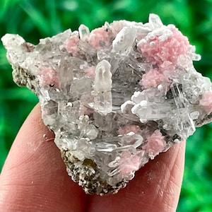 Amazing Rhodochrosite with Calcite from Davidkovo ore Filed,Bulgaria,Pink Crystal,Rhodochrosite Crystal,Rhodochrosite with Quartz