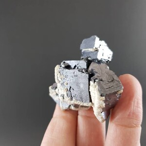 Galena with Calcite from Krushev dol mine Madan ore field Smolyan Oblast Rhodope Mts Bulgaria