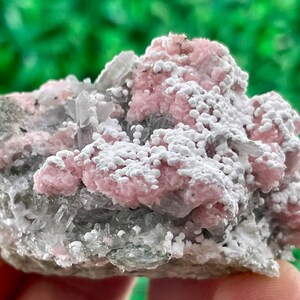 Amazing Rhodochrosite with Calcite from Davidkovo ore Filed,Bulgaria,Pink Crystal,Rhodochrosite Crystal,Rhodochrosite with Quartz