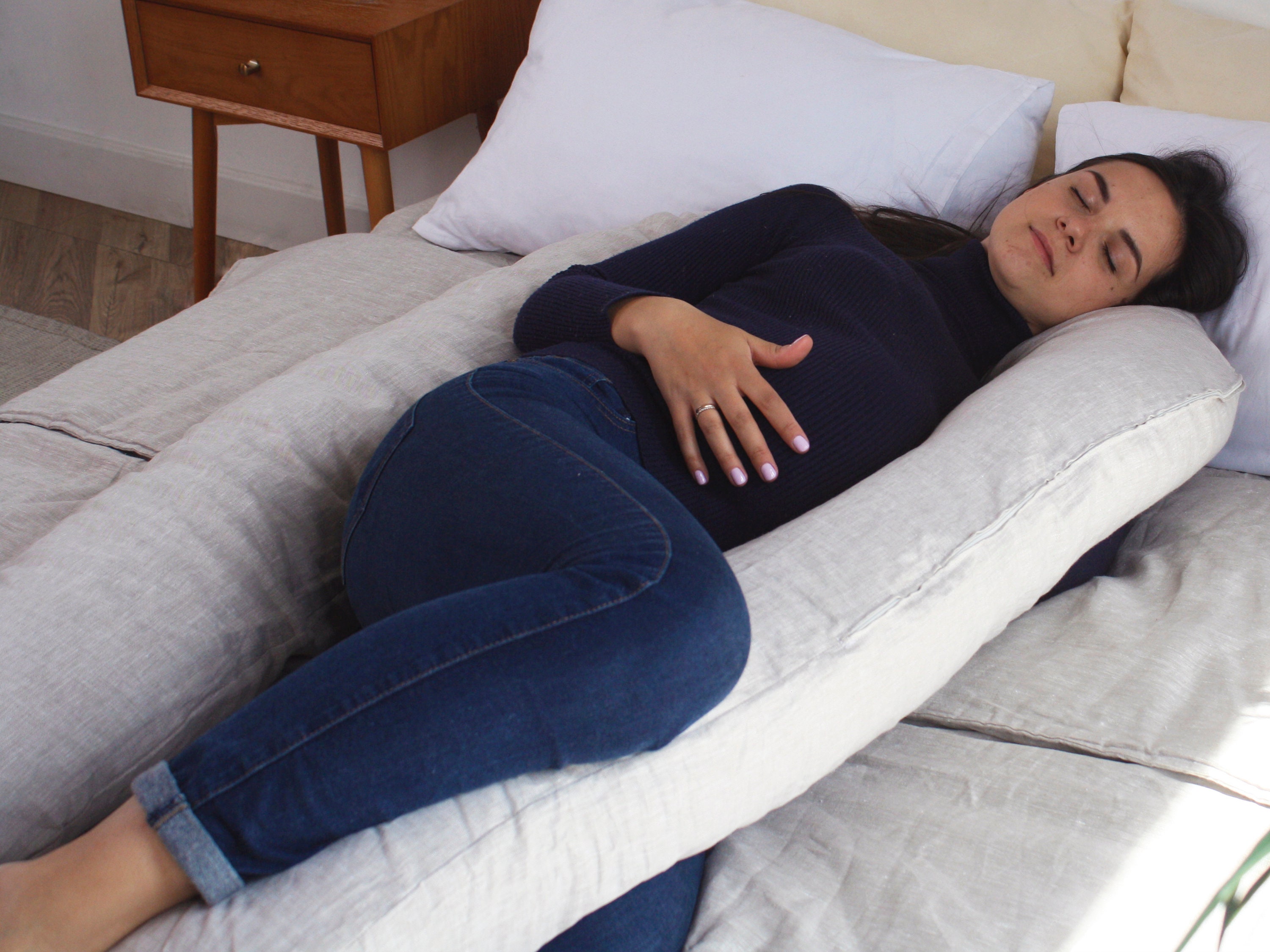 Adult full body Pillow Natural Linen Breathable U Shape Etsy