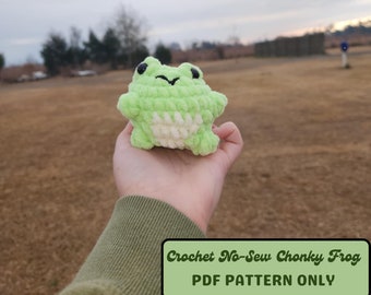 Schema amigurumi per rana grossa all'uncinetto senza cuciture (schema PDF)