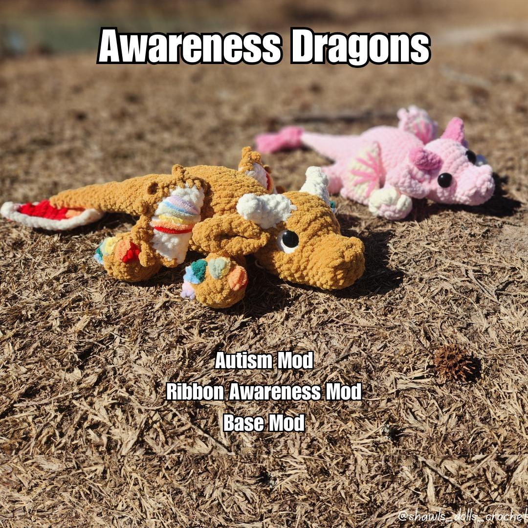 30 Crochet Patterns for Gifts, Decor, Accessories, and Amigurumi 9 Awareness Dragons Crochet Pattern