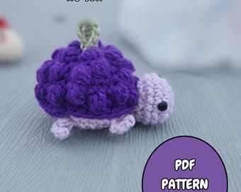 Crochet Baby Grape Turtle *NO-SEW* Pattern (PDF Pattern)