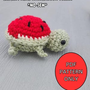 Crochet No Sew Baby Wassermelonen-Schildkröte Häkelanleitung PDF