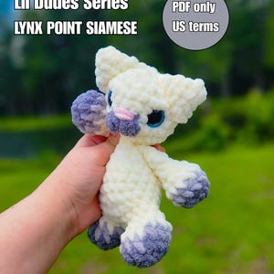 Haakpatroon voor een Siamese kat met lynxpointmotief | Lil' Dudes-serie | Alleen PDF-patroon | Haakpatroon | Amigurumi | Schattige gehaakte knuffels | Katten