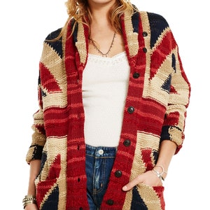 Unisex Hypoallergenic Luxurious 100% Royal Baby Alpaca Shawl & V-Neck Cardigan British flag, 1.19 kg, Handknitted, Organic, Thermo, Silky