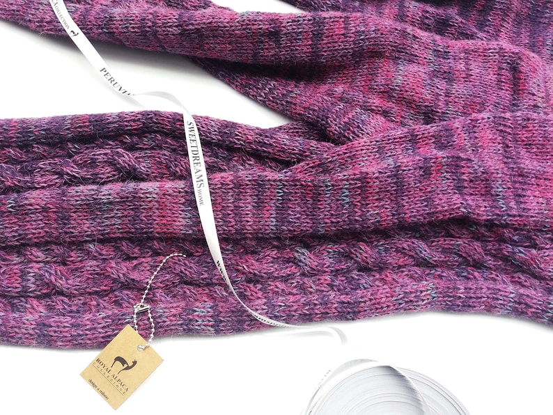 Softness 1.90 Lbs- 890 gr Handmade Ultra Silky Deluxe Hypoallergenic 100/% Peruvian Royal Alpaca knitted LEGGINGS Braided Organic