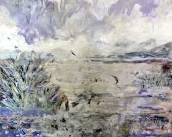Purple Rain Abstract Landscape Giclee Print, Artist-Signed