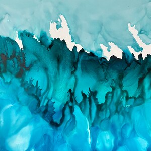 Water Series 3, Original Alcohol Ink, Original water art, Blue Water Wall Art, Abstract water art, abstract blue wall art, turquoise art