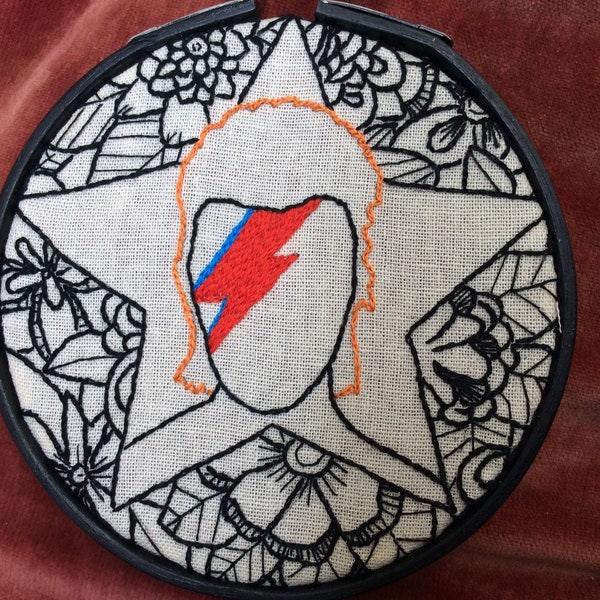 Flower  Bowie embroidery kit