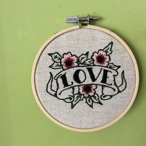 Embroidery flash tattoo Love kit