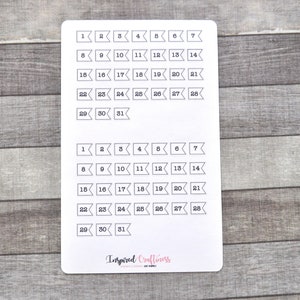 Bullet journal stickers, monthly day stickers, day stickers, bujo stickers, planner stickers, monthly labels, day labels image 1