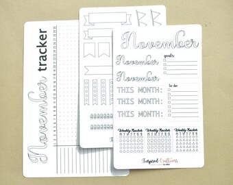 Bullet journal stickers, bujo stickers, planning sticker, monthly sticker kit, planner stickers