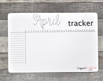 Bullet journal sticker, habit tracker, monthly tracker, planner sticker, monthly planning, April tracker