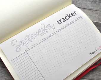 Bullet journal sticker, habit tracker, monthly tracker, planner sticker, monthly planning, September tracker