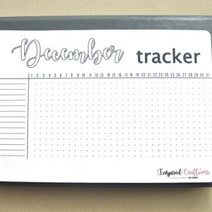 Bullet journal, December kit, bujo stickers, planning stickers, planner tracker, bujo trackers, bujo monthly layout image 2