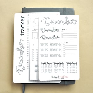 Bullet journal, December kit, bujo stickers, planning stickers, planner tracker, bujo trackers, bujo monthly layout image 1