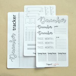 Bullet journal, December kit, bujo stickers, planning stickers, planner tracker, bujo trackers, bujo monthly layout image 7