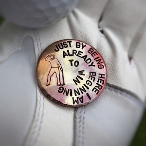 Golf Ball Marker Seve Quote Hand Stamped