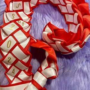 GRADUATION LEI - 2 RIBBONS - 1” wide - double layer - Please read description!